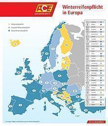 Winterreifenplficht in Europa.  Foto: ACE